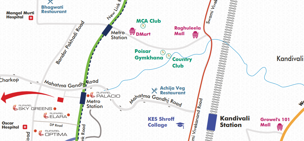 Ruparel Mumbai XL Kandivali West Location Map